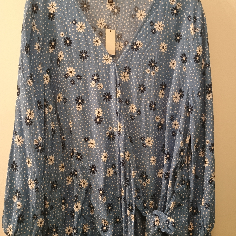 Floral Blue Women's Top
